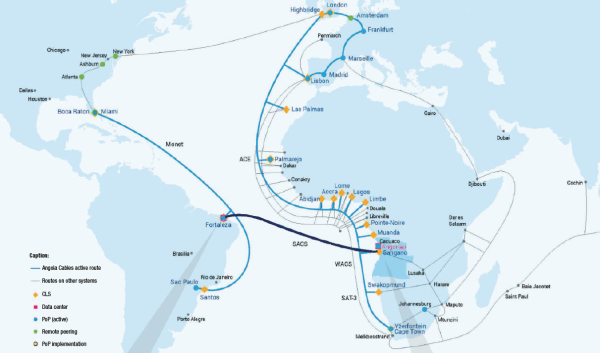 Angola Cables says the South Atlantic Cable System offers the lowest latency between the Americas, Africa and Europe.